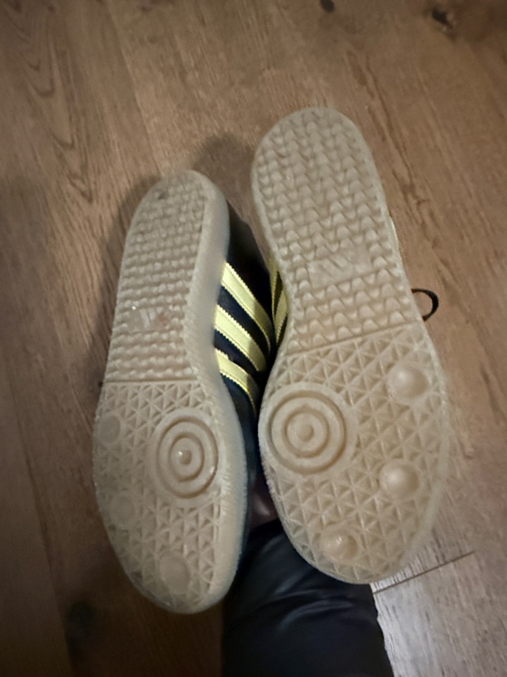 adidas Samba Black with Gold Accent Sneakers. - Picture 3 of 5
